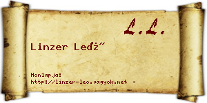 Linzer Leó névjegykártya